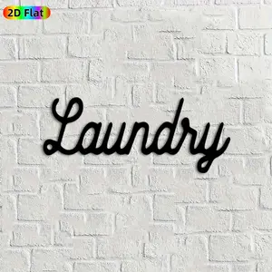1pc Laundry Lettering Metal Wall Art, Stylish Laundry Statue Mural, Ideal Gift for New Year, Easter, Home Organization Enthusiasts,  Perfect for Laundry Room Wall & Backyard Fence, Functional Laundry Decor Accent