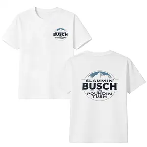 Slammin Busch And Poundin Tush Shirt, Funny Busch Light T-Shirt, Vintage Style Unisex Short Sleeve Tee, Casual Cotton Menswear Top, Trendy Shirt
