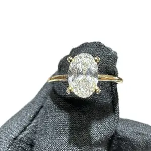 10K Yellow Gold Oval Lab-Grown Diamond Engagement Ring with Hidden Halo 1.00ct Center 1.15ct Total Weight VS Clarity E–F Color Classic Romantic Radiance