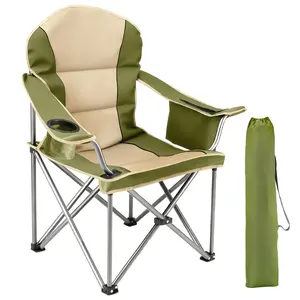 Oversized Camping Chair Portable Chair 450lbs Heavy Duty Folding Chair with Cup Holder Side Pockets for Camping Hiking