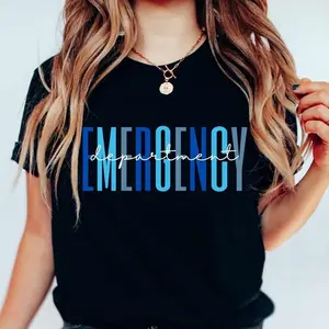 Emergency Department Shirt, ER T-Shirt, ED Nurse Tee Emergency Medicine ED Rn Registered Nurse Emergency Room Er Tech Shirt Er Nurse Gift Clothing Top Underwear Streetwear Casual Shortsleeve Crewneck Comfort Womenswear