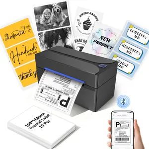 Shipping Thermal Label Printer, 4x6 Portable Label Printer, Bluetooth Label Maker for Small Business, Support iPhone,Android,Windows,Mac,Chromebook,Works with USPS, Etsy,Shopify&More, Black
