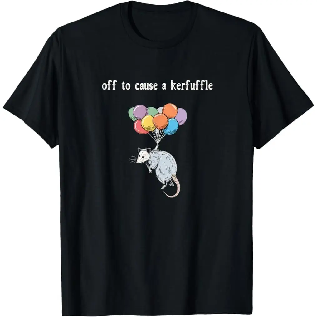 100% Premium Cotton T-Shirt Off To Cause A Kerfuffle Funny Opossum Weird Animals T-Shirt