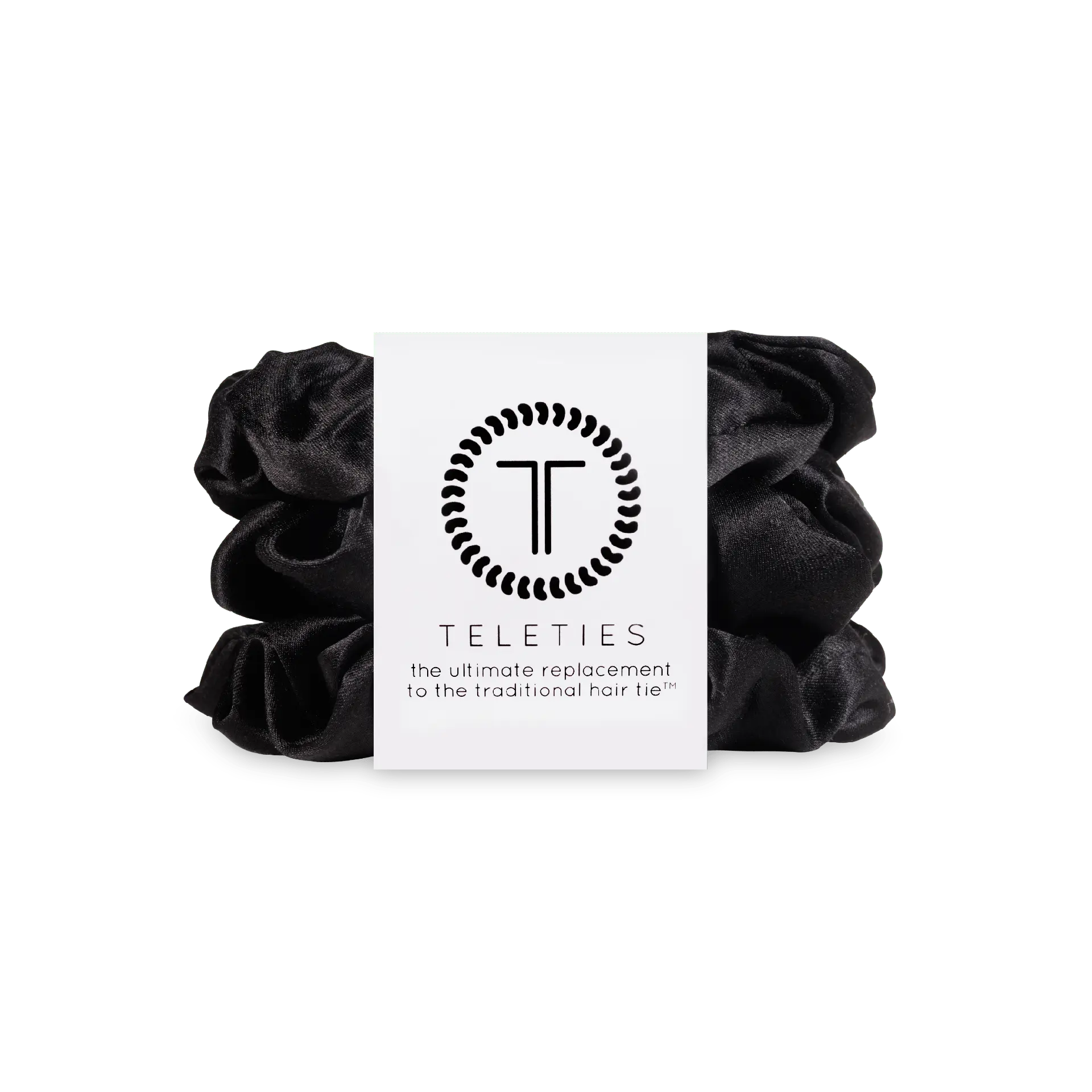 TELETIES - Jet Black - Scrunchies - Pack of Three