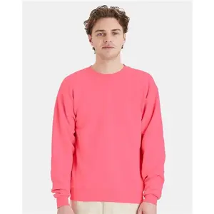 Custom Embroidered - Hanes - Unisex Ecosmart® Crewneck Sweatshirt - Safety Pink - P160