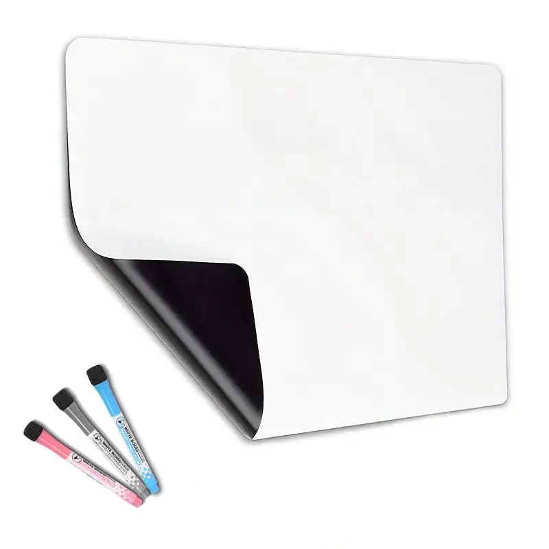 Magnetic Whiteboard, 1 Count Magnetic Dry Erase Board with 3 Counts Marker Pen, Magnetic Whiteboard for Home Kitchen, Kitchen Supplies