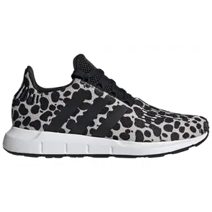 Adidas Women's Black 'Animal Print' Swift Run 1.0 Sneakers, JR0634