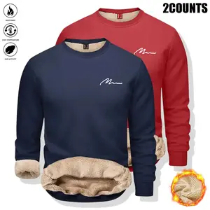 Men’s Fleece Crewneck Sweatshirt Pack – Warm & Cozy Casual Sportswear for Autumn/Winter – Available in Various Colors – Knitted Fabric for a Comfortable, Soft Feel – Suitable for Outdoor Activities such as Hiking, Climbing, Fitness, etc.