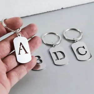 Stainless Steel Initial Letter Keychain Alphabet A to Z Key Ring Monogram Pendant Charm for Car Keys Backpack Purse Fashion Accessory for Men Women Daily Wear Gift for Friends Family Birthday Graduation Wedding All Occasions