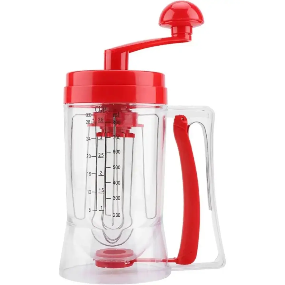 Manual Pancake Batter Mixer Dispenser | Handheld Baking Tool with Squeeze Handle, Mixing Function and Gradients, Suitable for Cupcakes and Waffles, Suitable for crepes and muffins - Easy to clean