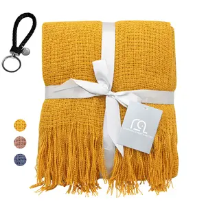 Contempo Lifestyles - Farmhouse Throw Blanket, Classic Light Weight Soft Blanket – 50 x 60-inch Faux Mohair Couch Throw Blanket for All Season, Gifts throw blanket christmas gift mom gift soft cozy