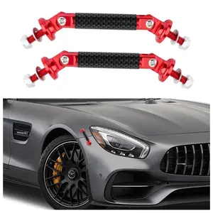 2pcs Bumper Quick Release Fasteners Carbon Fiber Adjustable Clips Universal Holder Automotive Exterior Accessories For Bumpers Head/tail Lips (carbon Red)
