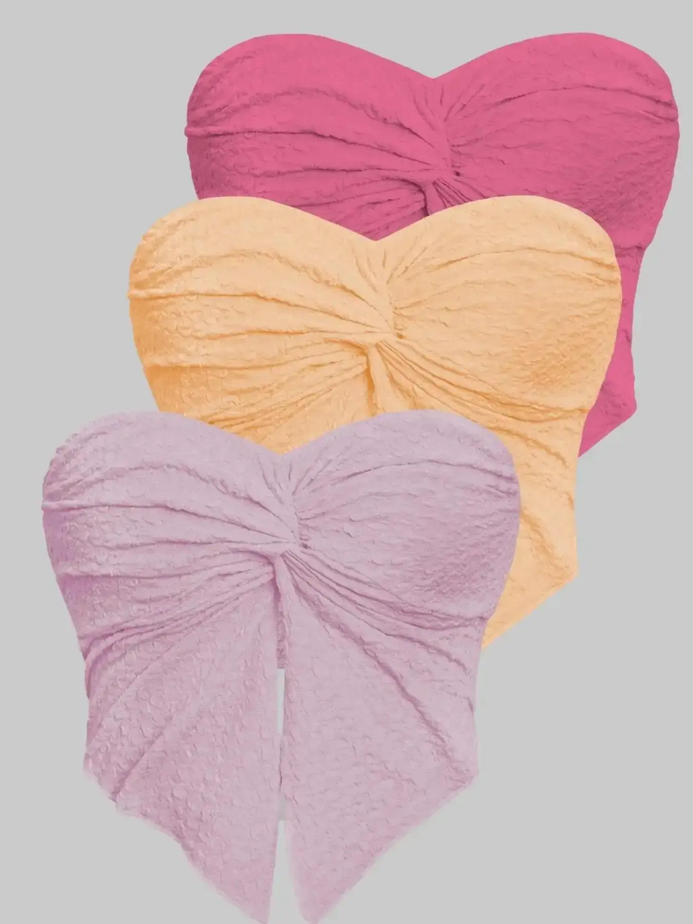 Women's Solid Twist Front Split Hem Tube Top, Casual Strapless for Daily Wear, Ladies Clothes All Seasons, Womenswear going out top regular fit capsule wardrobe viral style date night brunch outfit