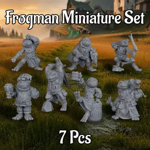 Fantasy Figure Frogman Miniature Set, TTRPG RPG Accessories for Fantasy Adventures, Collectible Frogman Characters for Role-Playing Games, Ideal for Sci-Fi or Fantasy Worlds, Unique Gifts for RPG Enthusiasts