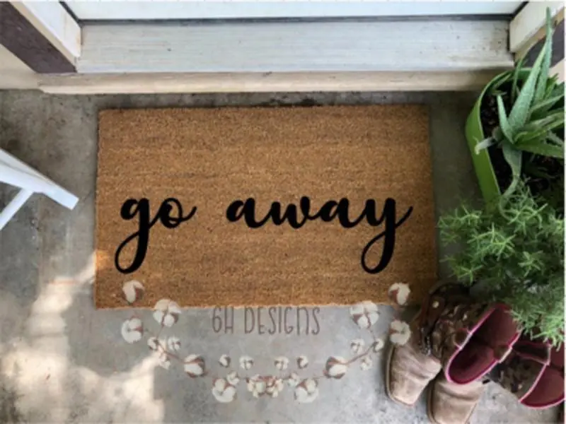 Go Away,  Doormat Offensive Doormat, Rude Neighbors, Go Away Sign, Private Property