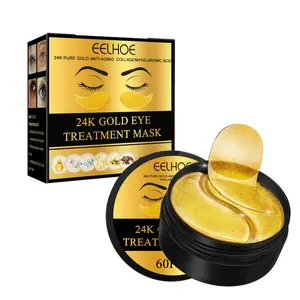 24k Gold Under Eye Patches - 60 Pcs Eye Mask Pure Gold Anti-Aging Collagen Hyaluronic Acid Under Eye Mask for Removing Dark Circles, Puffiness & Wrinkles Refresh Your Skin Skin Care Comfort