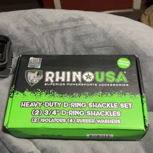 Rhino USA D Ring Shackles (2-Pack) - 41,850lb Break Strength – Heavy Duty 3/4" Clevis Shackle with 7/8 Pin for Towing & Off-Road Use - Pairs with Tow Strap for Vehicle Recovery