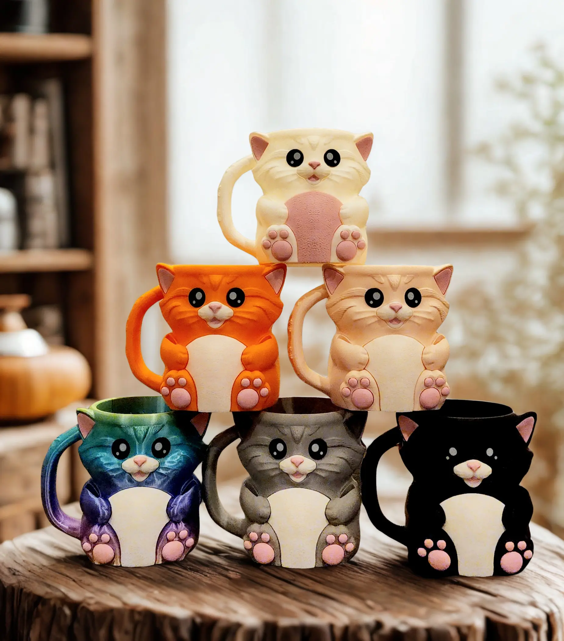 Pint Ice Cream Holder Cat Mug – Fits most pint size ice cream, Keeps Hands Warm, Spoon & Snack Storage