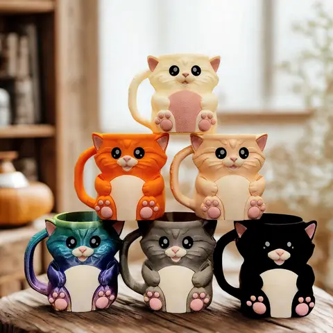 Custom 3D Printed Funny Animals Ice Cream Mug Holder - Single Unit, Standard Size, 92mm, 160x123x132mm, Fits Pint Tubs, Durable Lightweight, Includes Spoon & Secret Snack Drawer, Reuse Washable, Kitchen Specialty Utensil for Daily Use