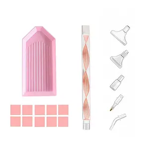Diamond Painting Dotting Pen Tool Set, DIY Diamond Glue Spiral Pattern Quick Dotting Pen, Multi-Functional Replacement Tips