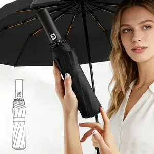 24-rib automatic folding umbrella, automatic open and close, lightweight and portable, suitable for both men and women, sun protection & windproof design, compact and portable, simple solid color, ideal for travel, business, and gifts, automatic umbrella.