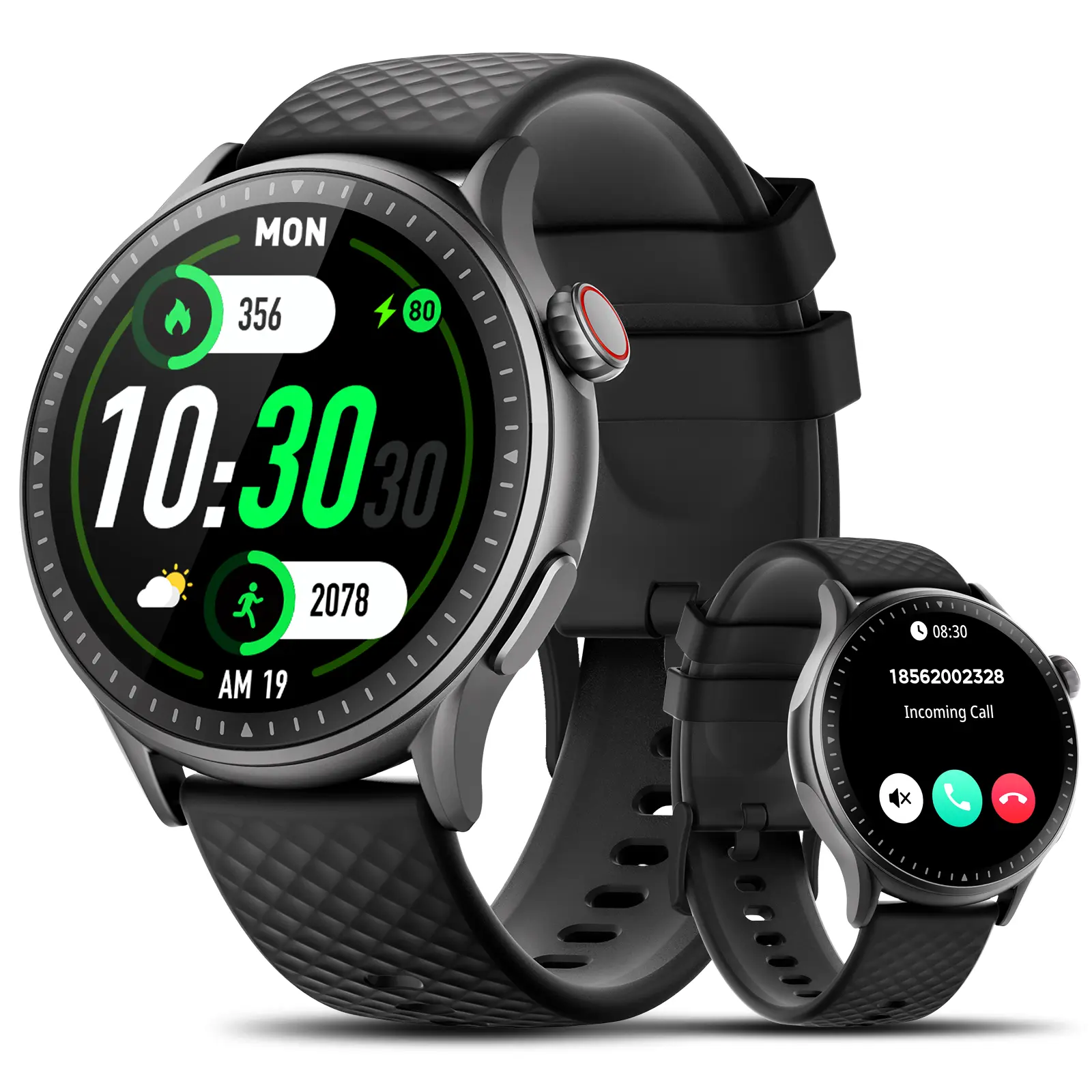 Fitness smartwatch, equipped with a 1.46-inch AMOLED ultra-high-definition display, supports comprehensive health monitoring (heart rate, sleep), has 3 ATM water resistance performance, and is compatible with iOS and Android devices. smart watch