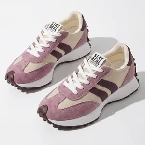 Women's Sporty Forrest Gump Shoes, Spring & Fall, Elegant Fashion, Casual Round Toe, Low Top Lace-Up, Thick Sole, Breathable, Outdoor Running Shoes, Breathable Running Sneakers