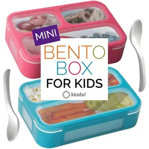 Small Snack Containers for Kids Toddlers - 3 Compartments (Set of 2) - Leak-Proof Reusable Boxes with Lids -BPA-Free Plastic Mini Bento Lunch Box - Ideal for School, Daycare - Holds 2 Cups (Pink+Blue)