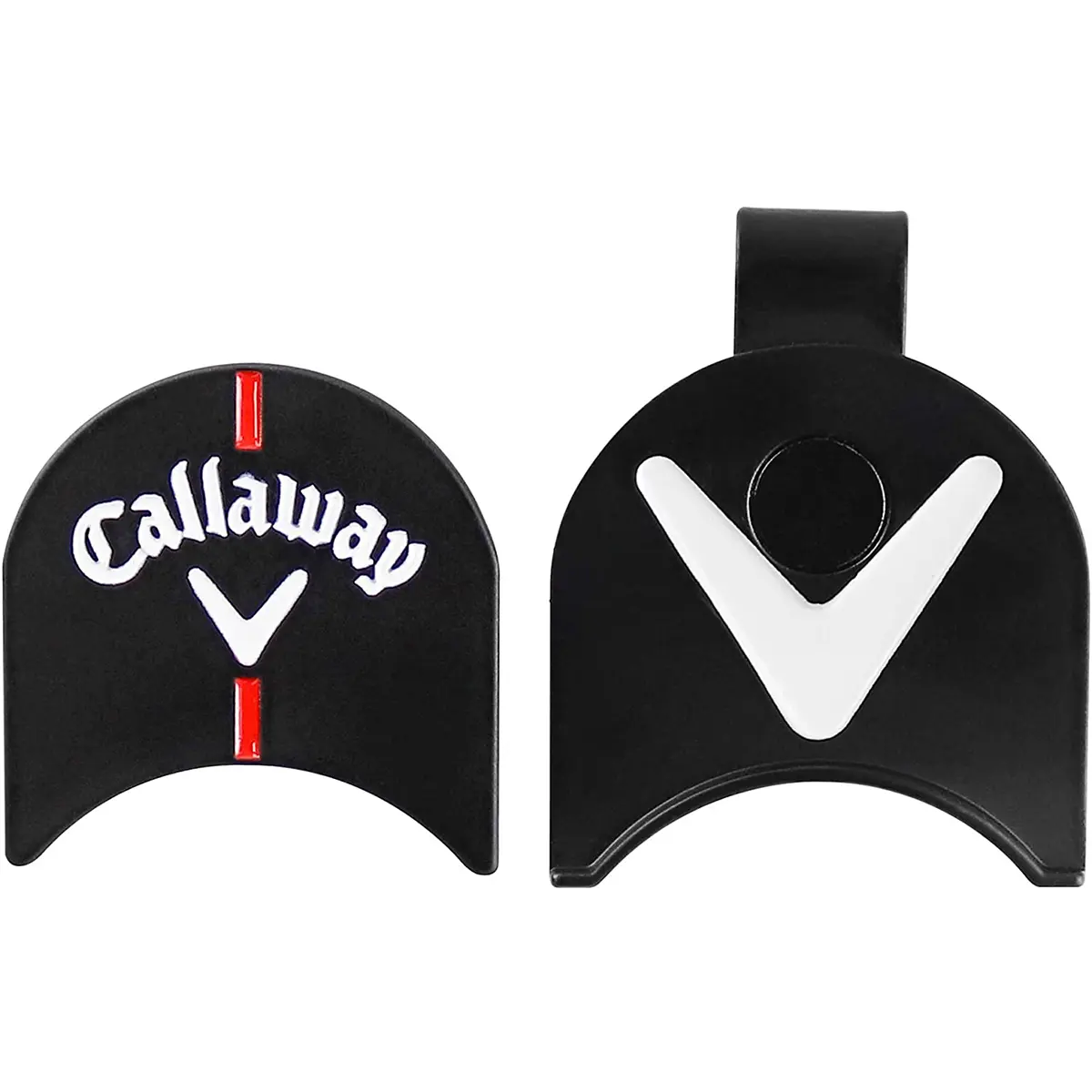 Callaway Durable Metal Golf Ball Marker with Magnetic Hat Clip, Curved Concave Shape with Putt Alignment Aid
