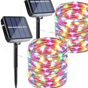 Solar Fairy Lights, Total 98FT 300LED Solar String Lights Outdoor Waterproof 8 Lighting Modes for Fence Party Garden Patio Yard Home Holiday Tree Outdoor Decoration (1-Pack:Multicolor)