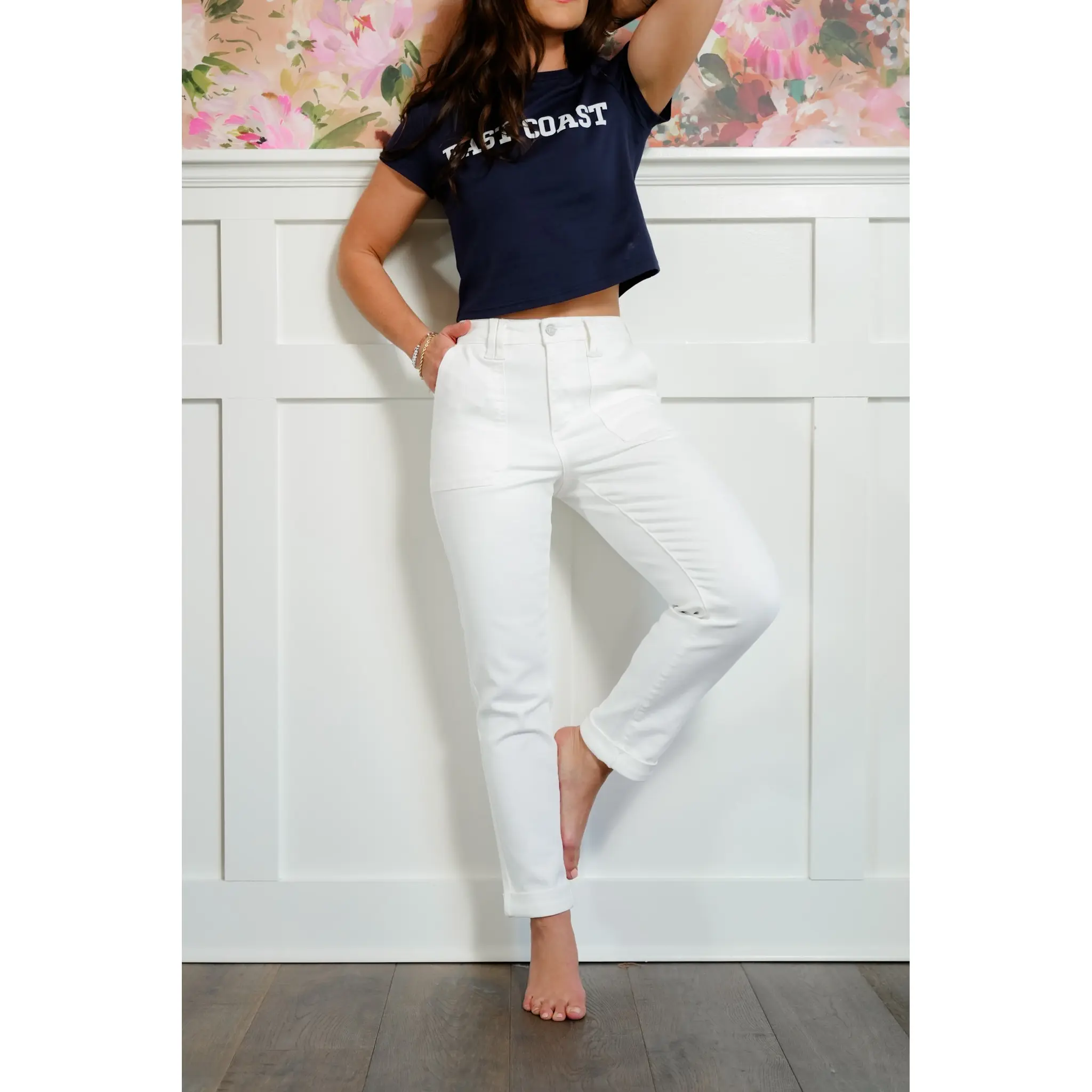 Judy Blue High Rise White Aurora Weekender Jean