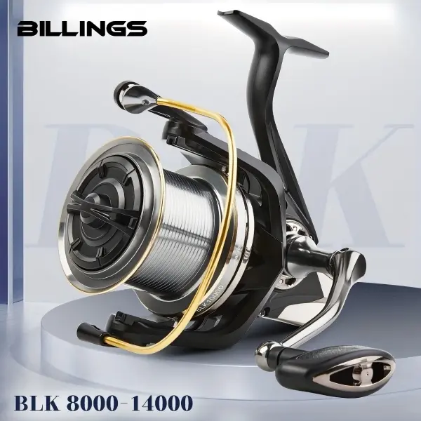 BILLINGS BLK 8000-14000 Metal Spinning Reel, 4.8:1 Gear Ratio, 44LB Max Drag, High Performance Long Distance Surfcasting Reel for Freshwater & Saltwater Fishing