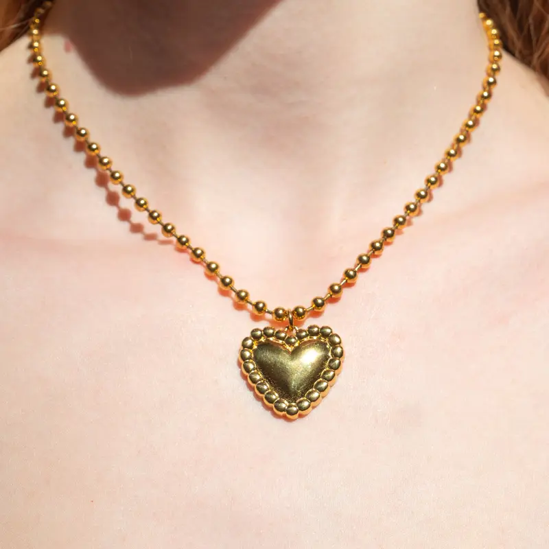 Bubble Heart Necklace | Stainless Steel Non-Tarnishing Jewelry
