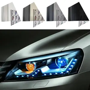2PCS Car Light Film Car Headlight Lamp Sticker Headlight Taillight Fog Light Vinyl Film Rear Lamp Tinting Film Exterior Accessory Car Decals