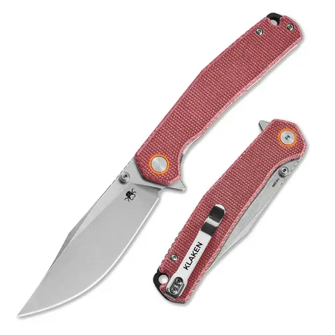 Klaken J335-The Lancet Portable EDC Pocket Knife for Men, Compact Lightweight 14C28N Stainless Steel Blade (0.118In (3Mm) Thick, 8.7cm Length, 3.25Oz (92G)), Rugged G10 Handle, Liner Lock, Precision Camping Tool, Holiday Gift
