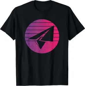 100%cotton Paper Airplane Retro Style Vintage T-Shirt-1