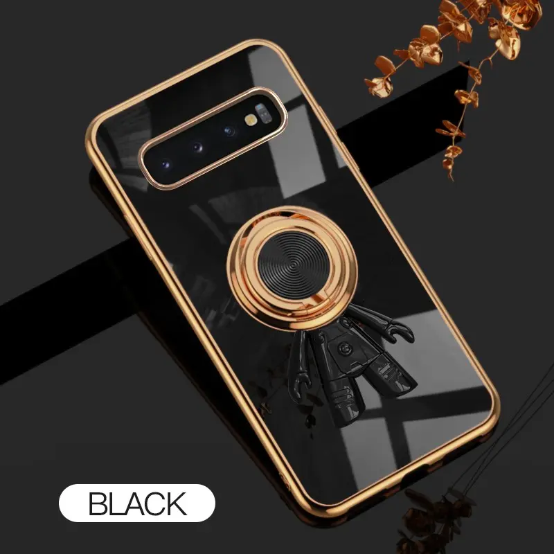 For Samsung Galaxy S10 6D Astronaut Electroplated Ring Stand Phone Case HNTKR-0063