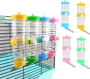 Hamster Water Feeder Bottle, No-Drip Small Animal Water Dispenser, Pet Hanging Water Bottle for Guinea Pigs, Rabbits, Chinchillas