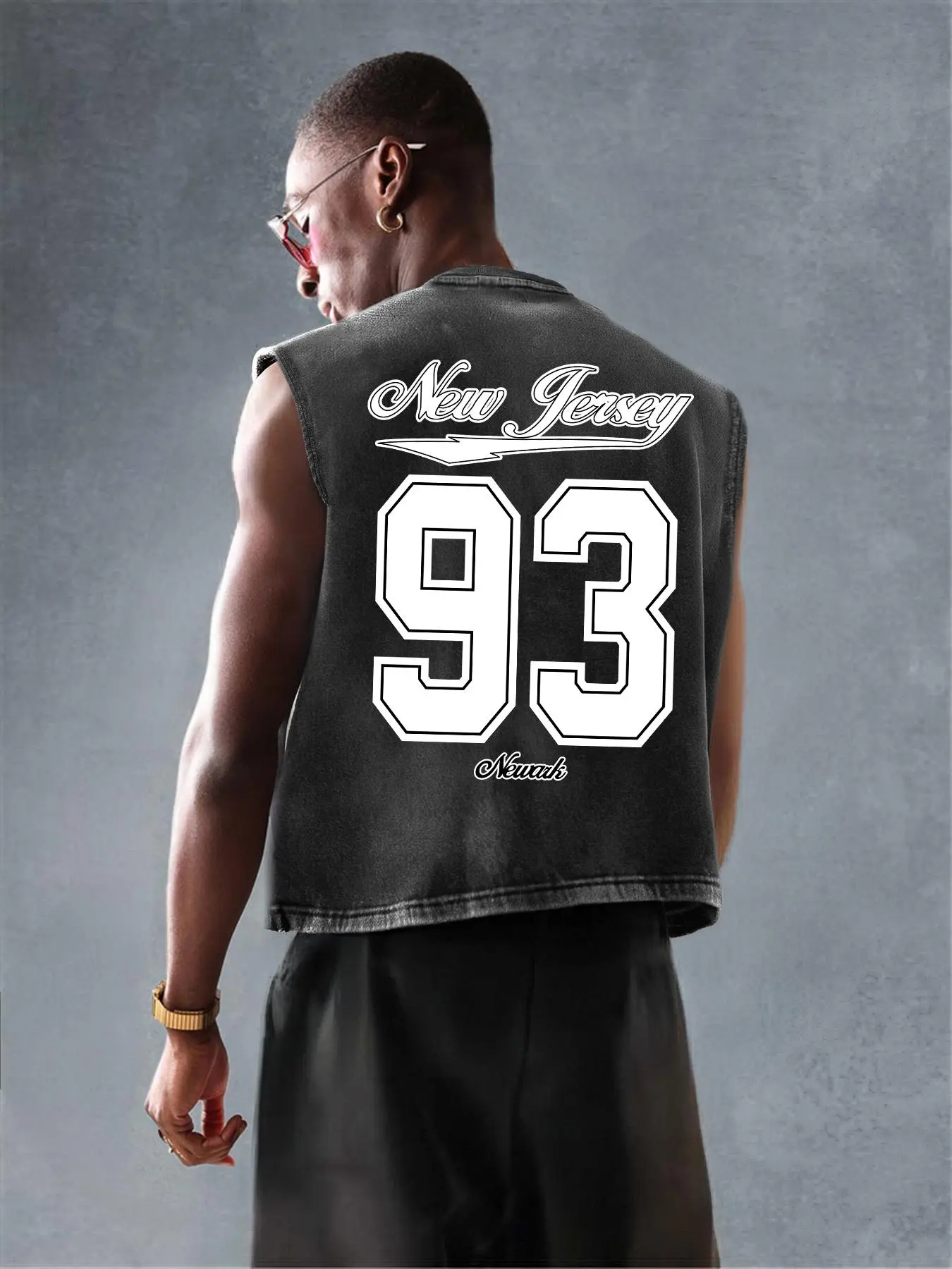 Men's Regular Fit New Jersey Number Print Vest Jacket, Casual Sleeveless Baseball Jersey for Summer, Fashion Men's Top for Daily Wear