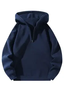 Men's Regular Fit Solid Plain Zip Up Zipper Hoodie, Solid Color Hoodie, Casual Fashion Long Sleeve Hooded Sweatshirt for Fall , Men's Fall Clothes for Daily Wear, Classic Menswear Tops