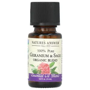 Nature's Answer 100% Pure Organic Essential Oil Blend, Geranium & Sage, 0.5 fl oz (15 ml)