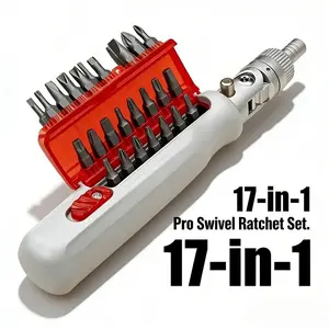 11-In-1 Multi-Functional Ratchet Screwdriver Set, 180-Degree Foldable Dual Head, Home Repair Tool, Portable Hidden Bit Combination