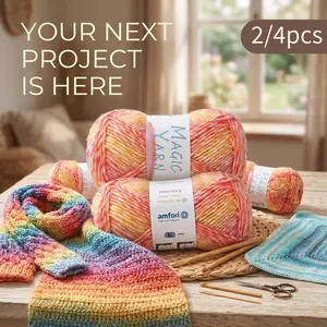 2pcs/4pcs Colorfast Acrylic Ombre Yarn, Skin-Friendly Fluffy Pastel Yarn, Suitable for Crocheting And Knitting Clothes And Crafts As Summer Gifts for Family Friends, Yarn Crochet Local Warehouse, 6692.91inch 100G (3.52 Oz) Per Skein