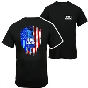 Bud Light American Flag T-Shirt - Colorful Range - Unisex Style Variety - High Performance Menswear Top