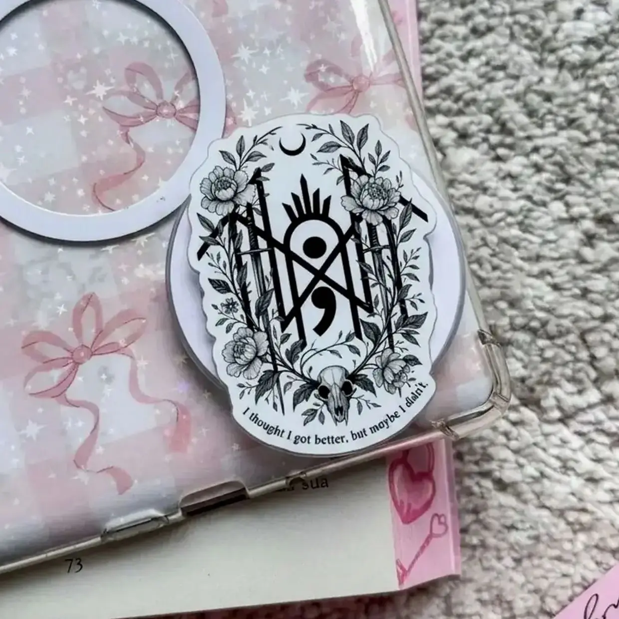 Sleep Token Fan Phone Grip, Gothic Style Accessory for Metal Lovers