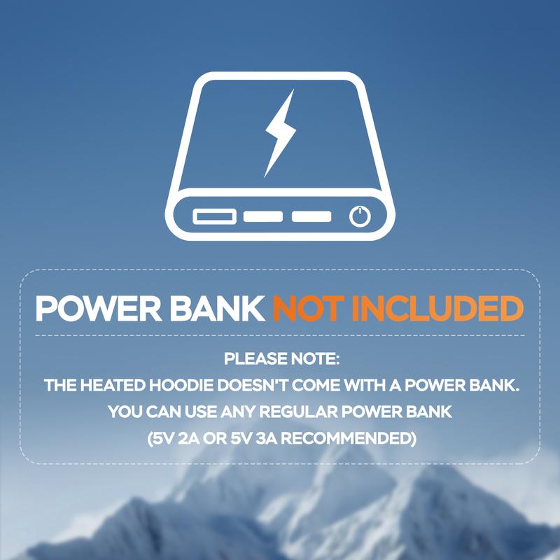 Heated Hoodie for Men, Electric Heating Sweatshirt with Fleece Lining, Winter Thermal Pullover Sweater, Battery Not Included