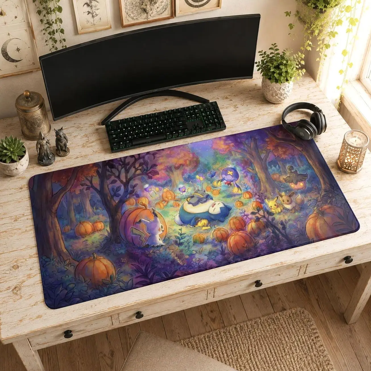 Snorlax Mouse Pad | Desk Mat, Halloween Cute Decor