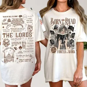 Born To Read Forced To Work T-Shirt, The LORDS Series Sweatshirt, Chaotic Hoodie, Shantel Tessier Tee, Smut Books Merch comfy t shirts for women vintage graphic tees women's t shirts graphictee oversized unisex fashion athleisure