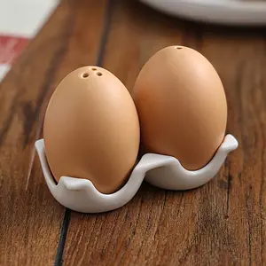 2pcs Ceramic Egg-Shaped Salt & Pepper Shakers | Kitchenware, Utensils with Lid, Ideal for Outdoor Picnics, BBQs, Home Decor, Perfect Gift for Her | Ceramic Construction
