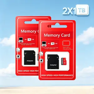 2X1TB Micro SD card with adapter, micro tf memory card is compatible with action camera shooting, tablet preview, mobile phone backup, and supports plug and play tf memory card flash memory personal computer Microsdxc Card Storage Expansion Card